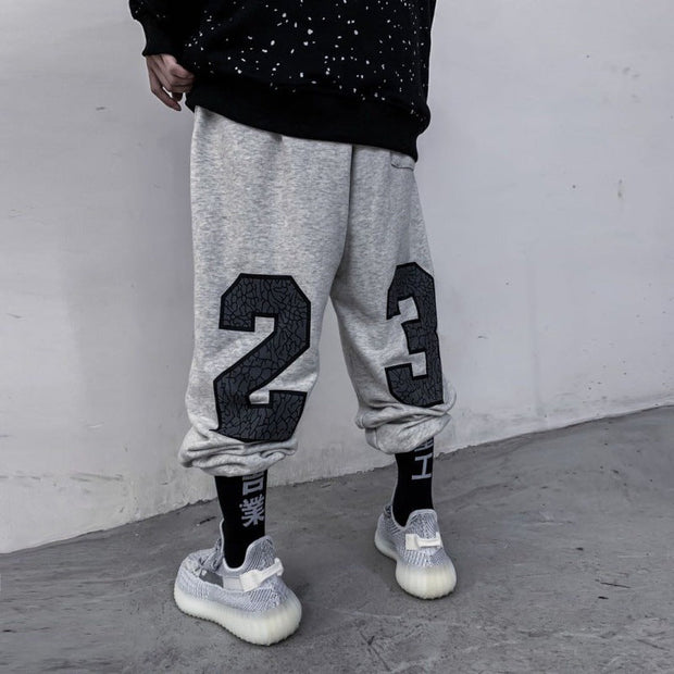 No. 23 casual fashion street sports terry reflective trousers