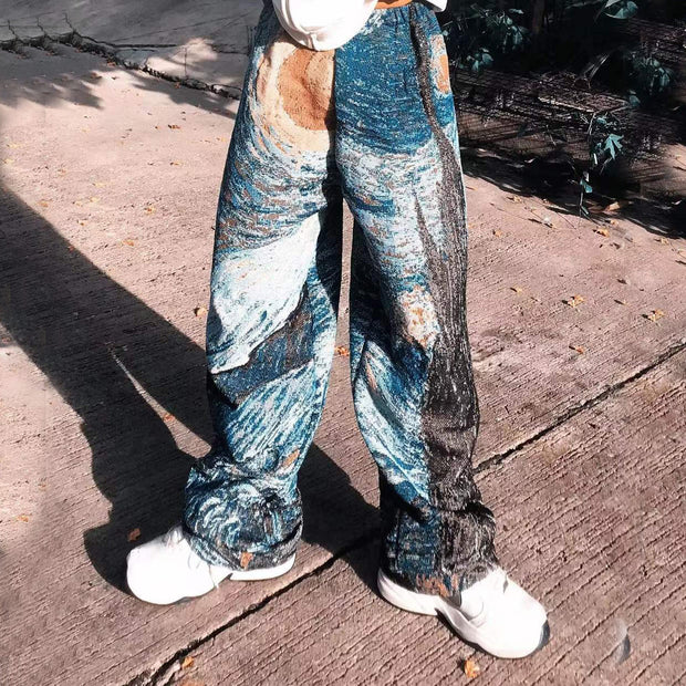 Starry sky casual street trousers