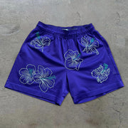 Floral Mesh Vintage Street Casual Shorts