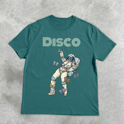 astronaut disco vintage print short sleeve T-shirt