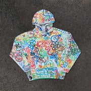 Personalized graffiti squandered hip-hop street hoodie