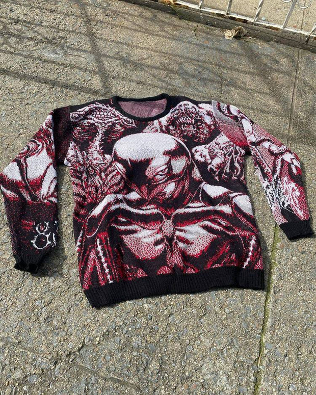 Casual retro alien creature sweater