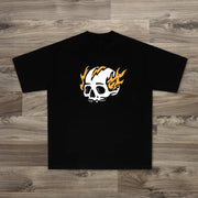 Skull personality print short-sleeved T-shirt