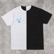 Colorblock Tide Brand Print Peace Dove T-Shirt