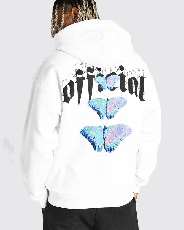 Men's fashion butterfly printed hoodied sweatshirt