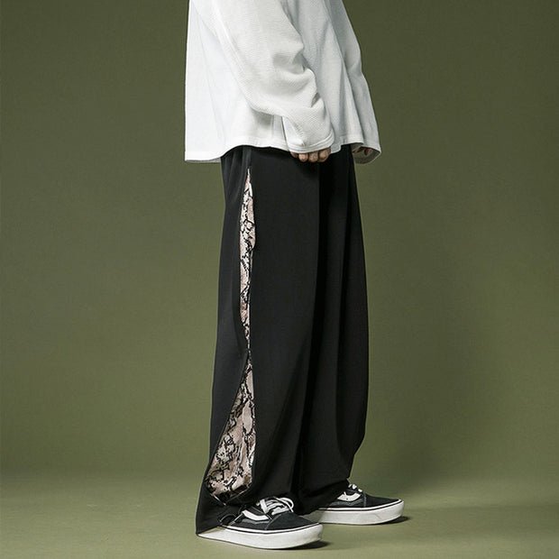 Loose straight mopping casual buttoned wide-leg sports trousers
