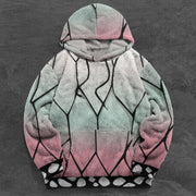 Contrasting trendy brand print street plush hoodies