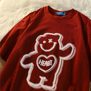Neresum Burgundy Short Sleeve Bear T-Shirt