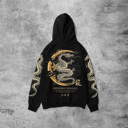 Casual moon sakura dragon japanese long sleeve hoodie