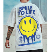 Fashion Smiley Street Style Print Loose T-Shirt