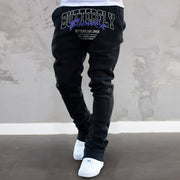 Trendy printed straight-leg street style sweatpants