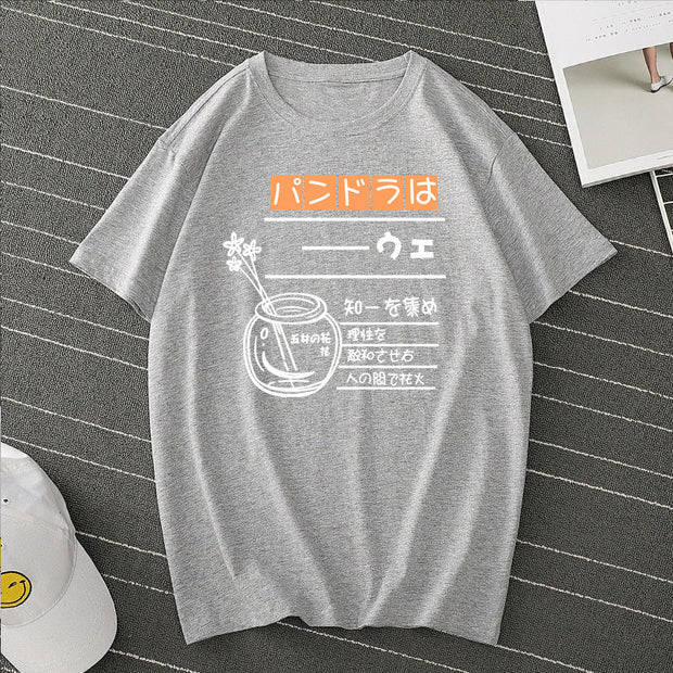 Street short-sleeved loose round neck casual Japanese T-shirt