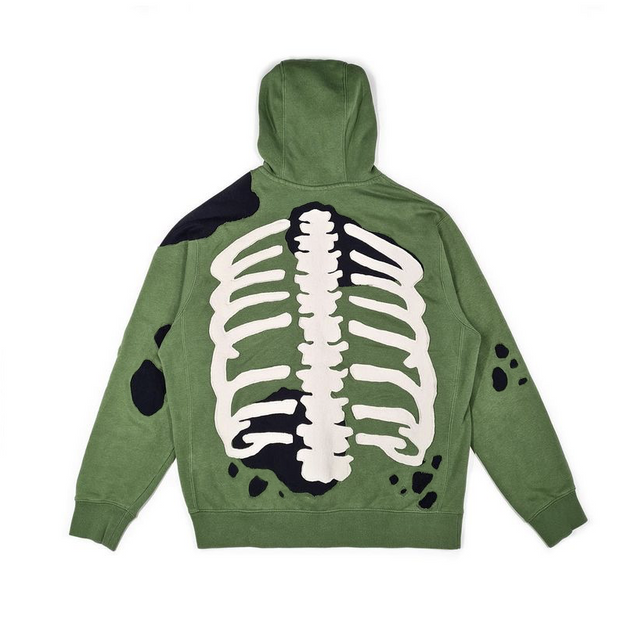 Personalized bone print men's long-sleeved hoodie