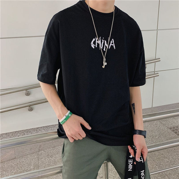 Street fashion trend loose casual short-sleeved t-shirt