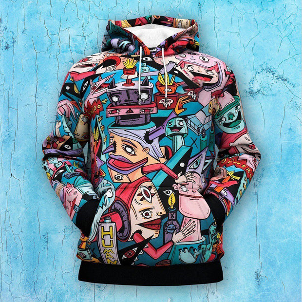 Casual abstract art hoodie