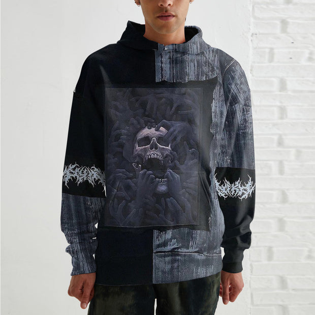 Dark wind personality skull tie-dye hoodie