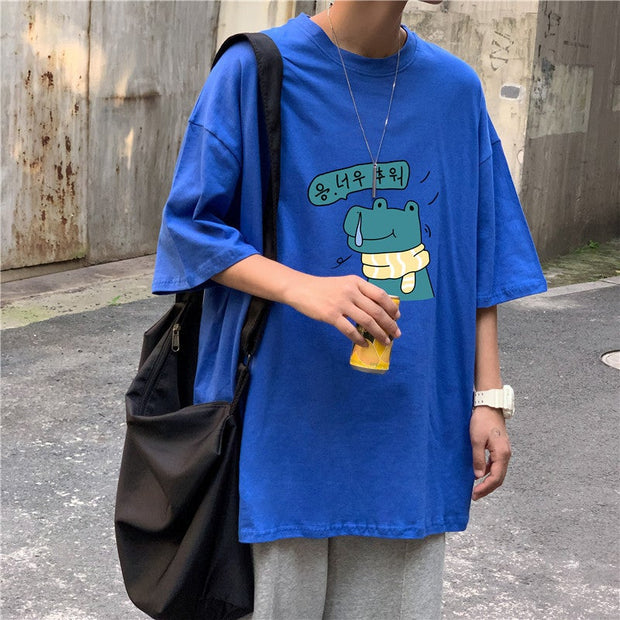 Hong Kong style loose tide brand all-match short-sleeved T-shirt