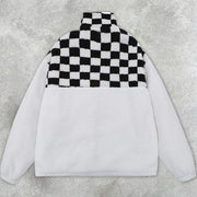 Fashion checkerboard plush warm jacket men