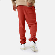 Street style contrast stitching bear print casual trousers