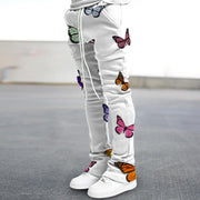 Vintage Butterfly Print Street Style Flared Pants
