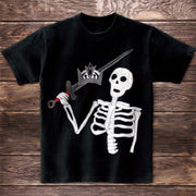 Personalized skull print short-sleeved T-shirt