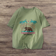 Big bear cartoon print retro T-shirt