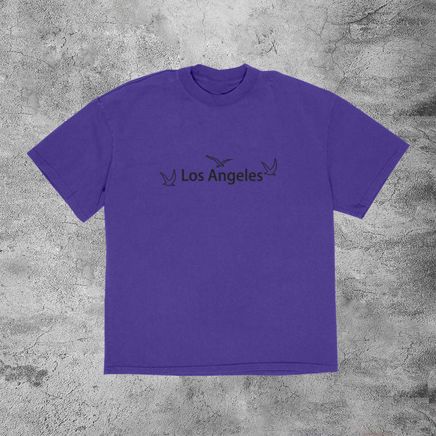 LA Vintage Print Street Short Sleeve T-Shirt