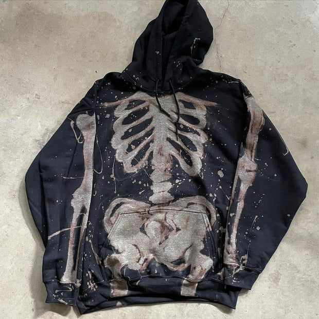 Street fashion personality skeleton hoodie