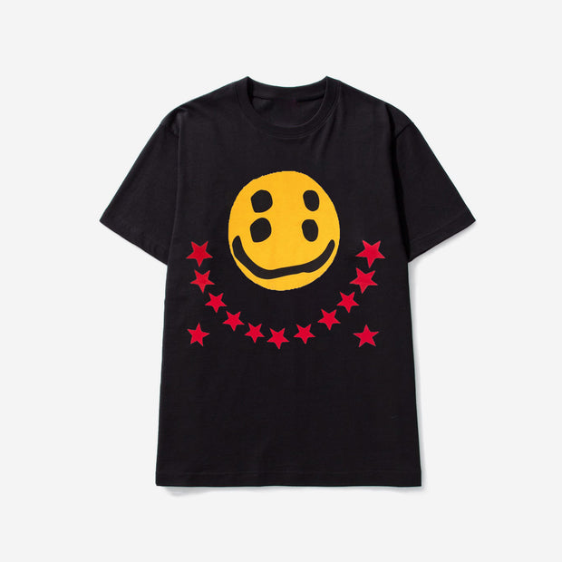 Smiley Vintage Print Short Sleeve Street T-Shirt