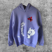 Hell's other side flower butterfly bee padded street home hoodie