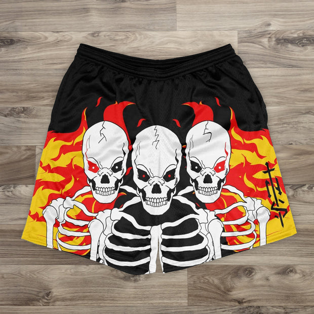 Sleek Street Style Skull Print Shorts
