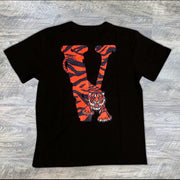 Casual crew neck tiger print T-shirt