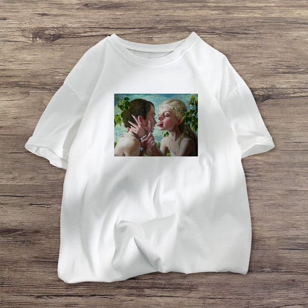 Spoof Angel Print Fashion Short Sleeve T-shirt