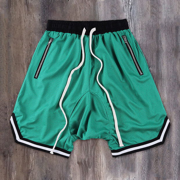 Sports shorts quick-drying mesh solid color hip-hop breathable casual basketball pants