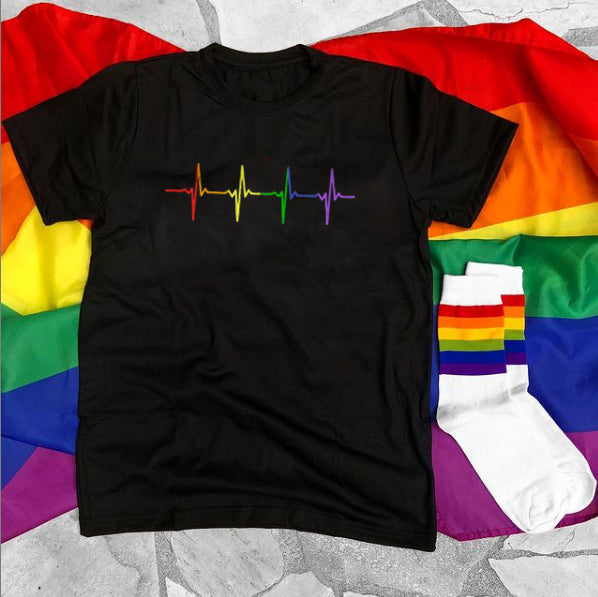 Heartbeat signal LGBT T-shirt