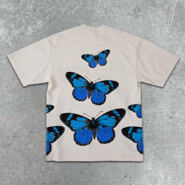 Butterfly Graphic Print Short Sleeve T-Shirt