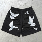 Vintage Peace Dove Casual Print Street Shorts