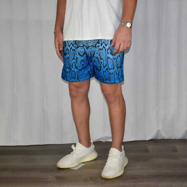Trendy Mesh Snakeskin Gradient Shorts