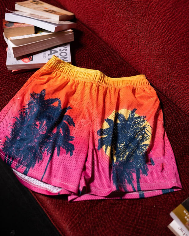 Personalized coconut tree print shorts
