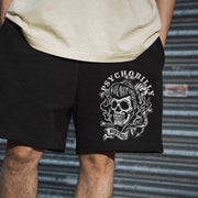 skull print track shorts
