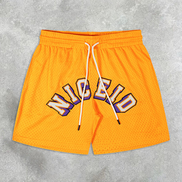 graphic print basketball shorts