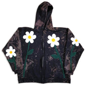 Casual fashion flower pattern tie-dye cardigan long-sleeved hoodie