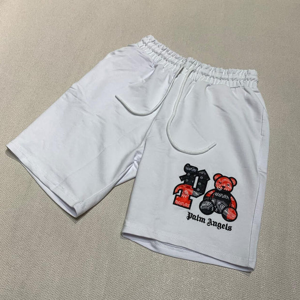 Personalized cashew bear print casual shorts