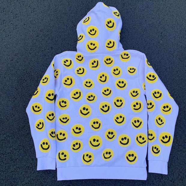 Smiley fashion white street street hoodie