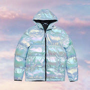 Shiny Fashion Solid Color Hoodie Zipper Cotton Jacket