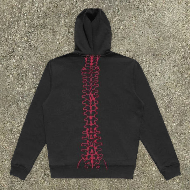 Statement skull print streetwear hoodie