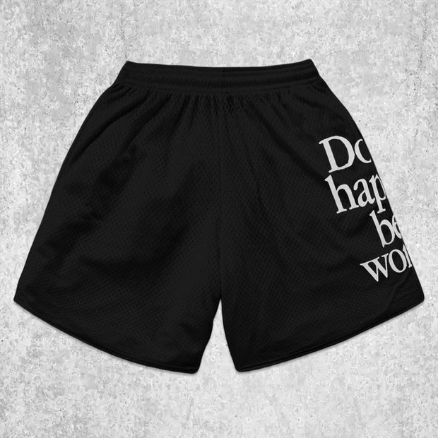 Smiley Graphic Mesh Shorts