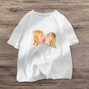 Couple Funny Print Short Sleeve T-shirt