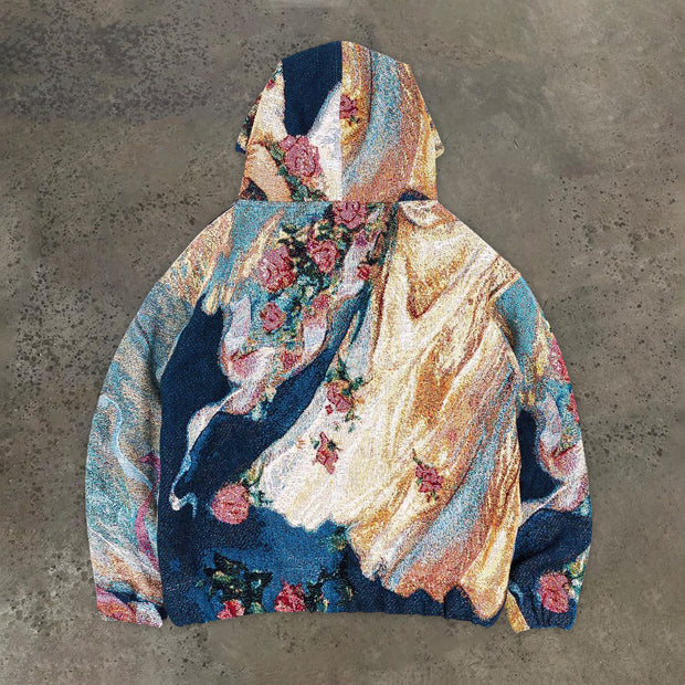 Artistic print fashion trendy long-sleeved hoodie