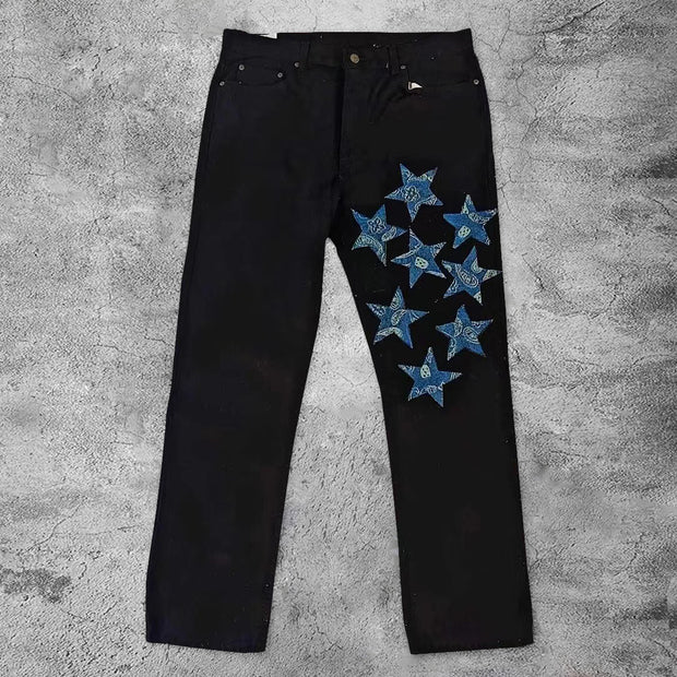 Casual cashew flower star jeans